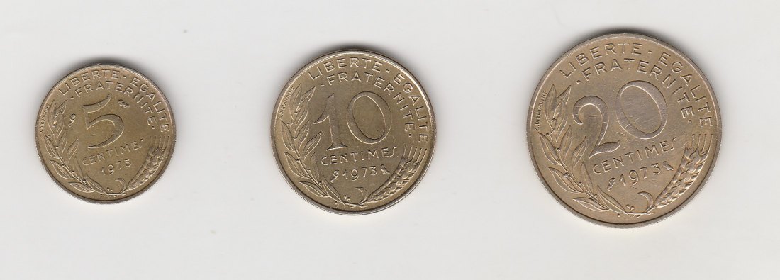  5,10 und 20  Centimes Frankreich 1973 (N039)   