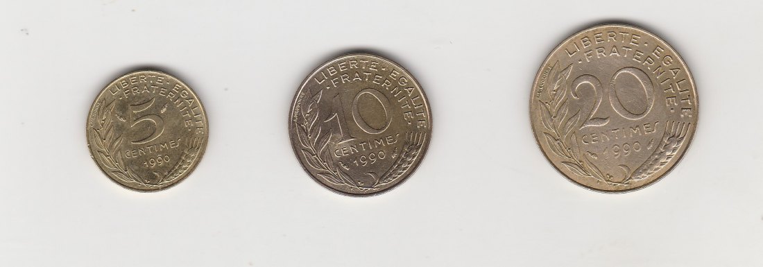  5,10 und 20  Centimes Frankreich 1990 (N040)   