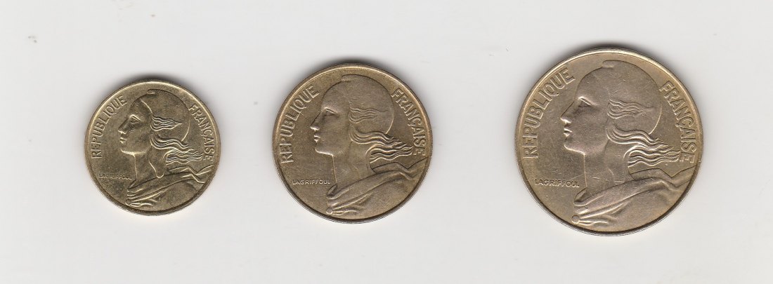  5,10 und 20  Centimes Frankreich 1990 (N040)   