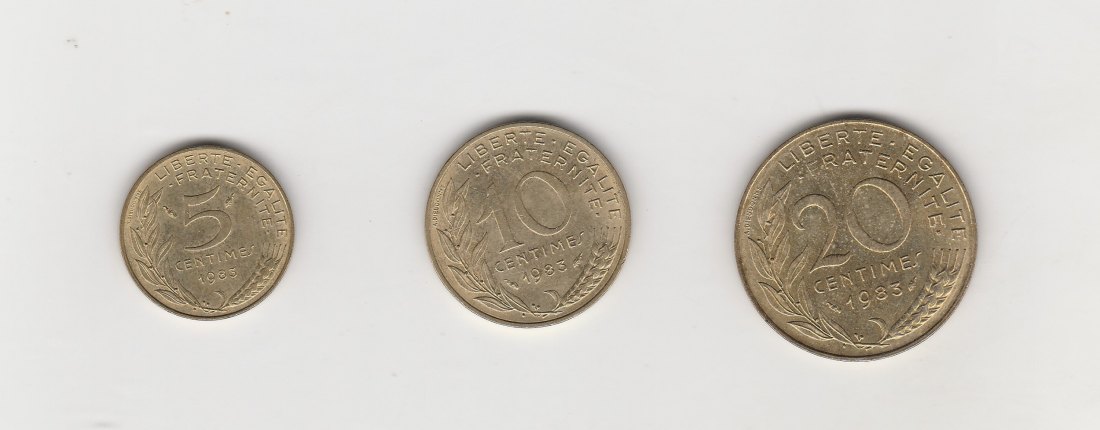  5,10 und 20  Centimes Frankreich 1983 (N043)   