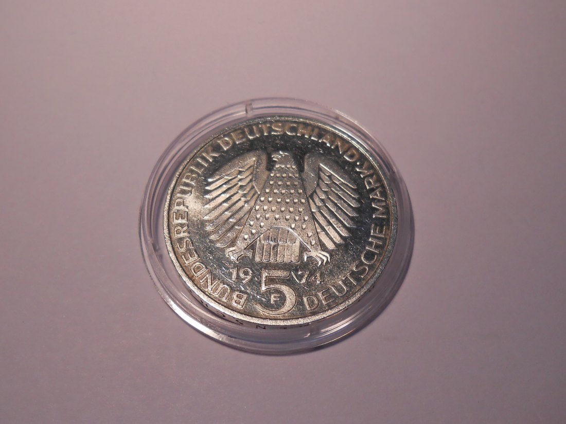  Deutschland Silber 5 DM 1974 F   25. Jahrestag Grundgesetz der BRD   