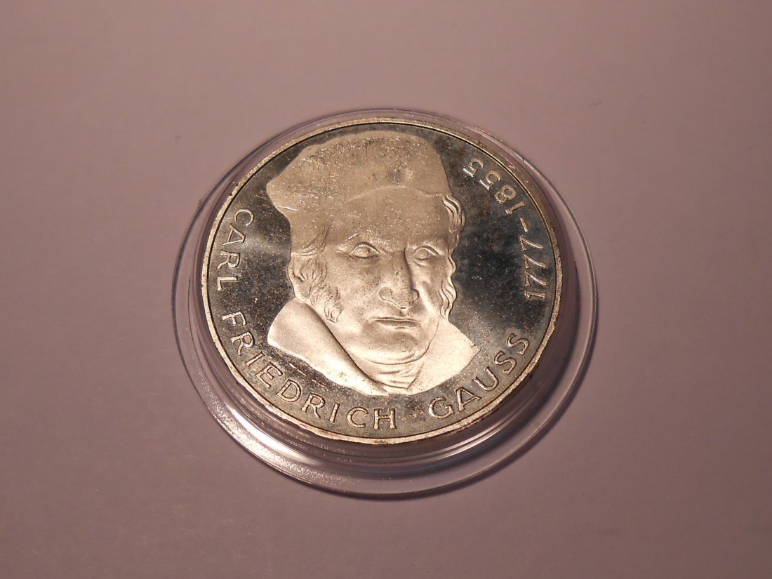  Deutschland Silber, 5 DM 1977 J   200.Geburtstag Carl Friedrich Gauss für 9,- €   