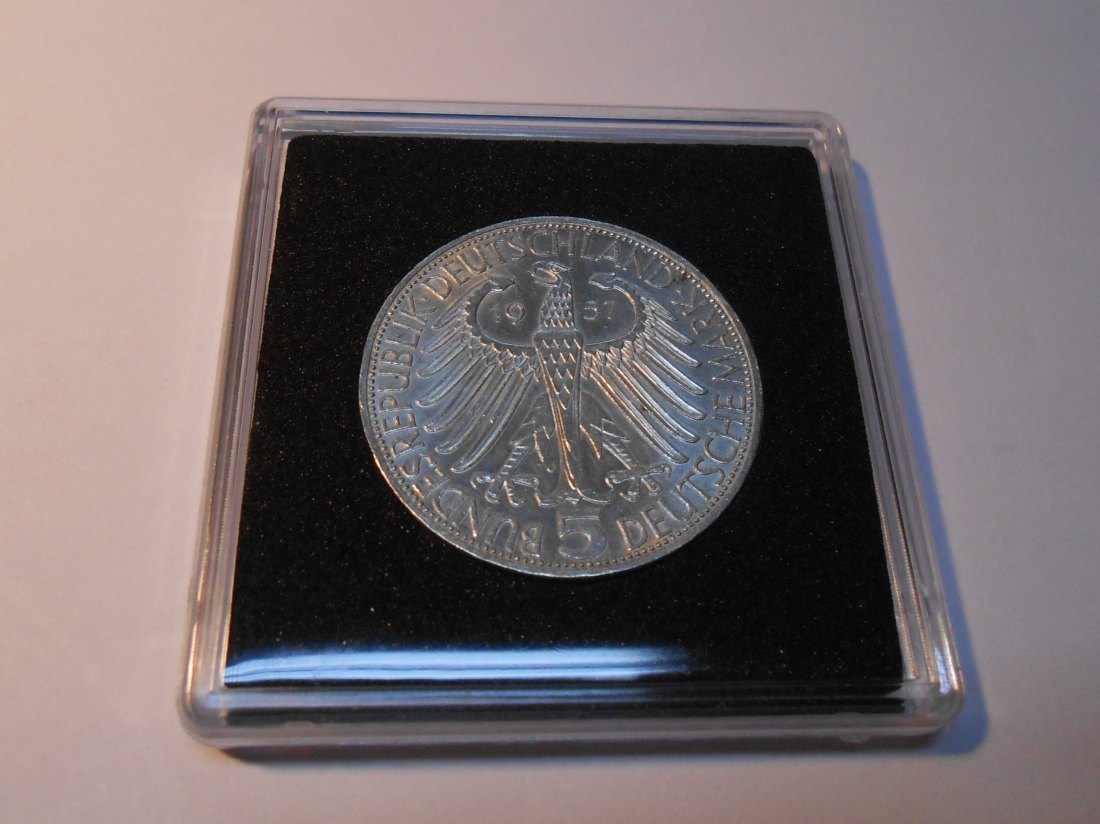  Deutschland Silber, 5 DM 1957 J   100. Todestag Joseph Freiherr von Eichendorff   