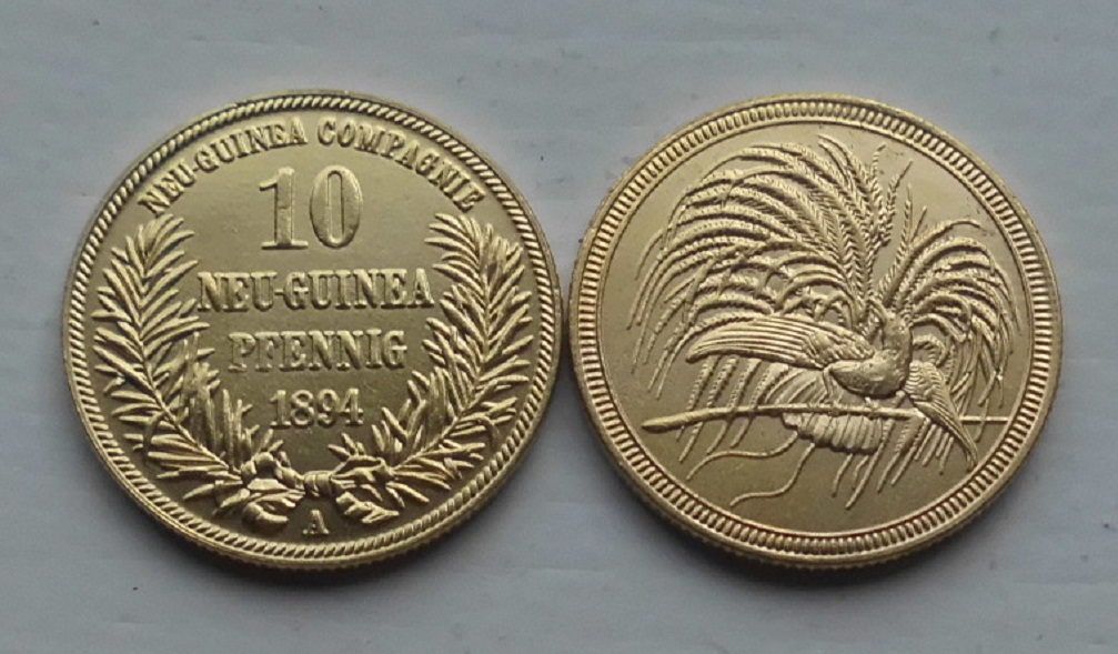  10 Pfennig 1894 Deutsch Neu-Guinea Kolonialgeld Restrike Platzhalter   