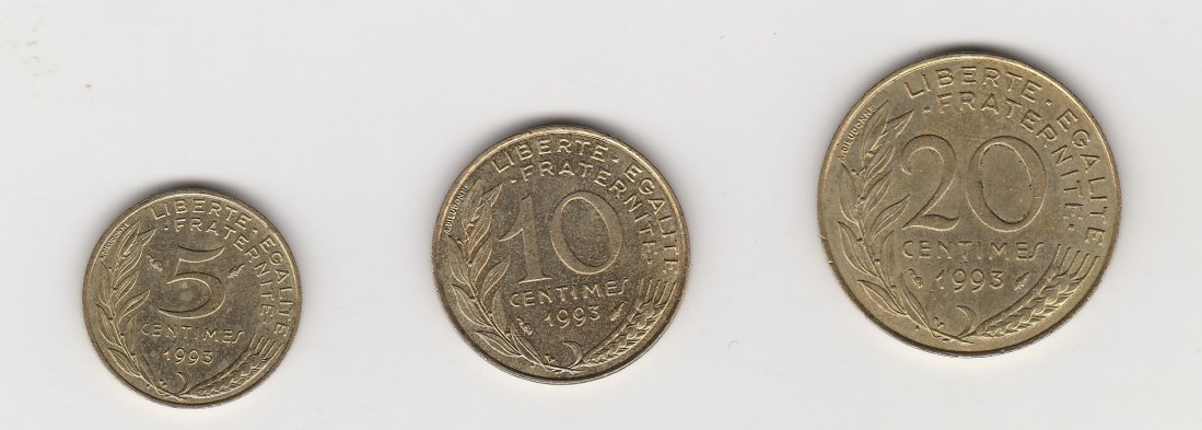  5,10 und 20  Centimes Frankreich 1993 (N044)   
