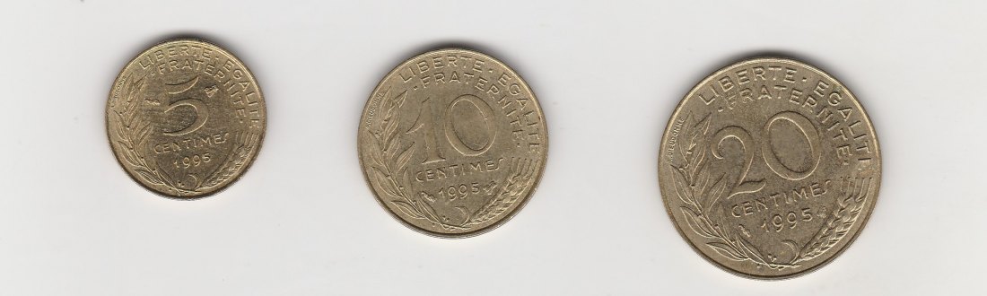  5,10 und 20  Centimes Frankreich 1995 (N045)   