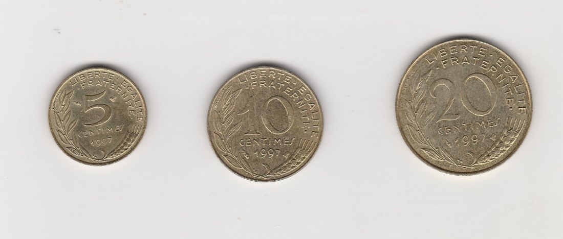  5,10 und 20  Centimes Frankreich 1997 (N046)   