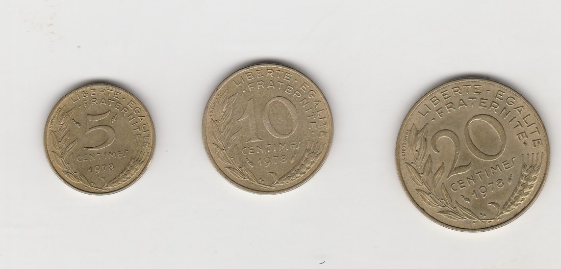  5,10 und 20  Centimes Frankreich 1978 (N047)   