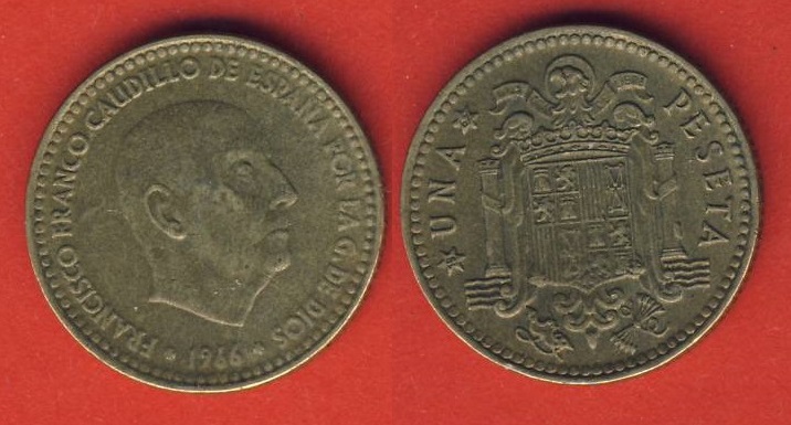  Spanien 1 Peseta 1966 (*67)   