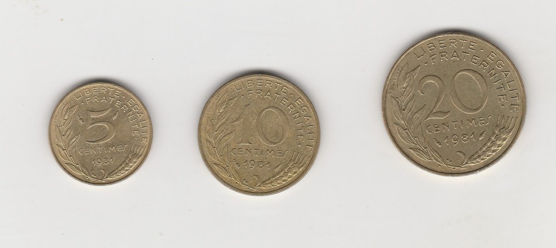  5,10 und 20  Centimes Frankreich 1981 (N049)   