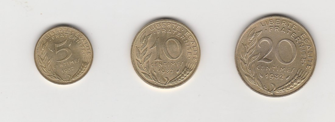  5,10 und 20  Centimes Frankreich 1982 (N050)   