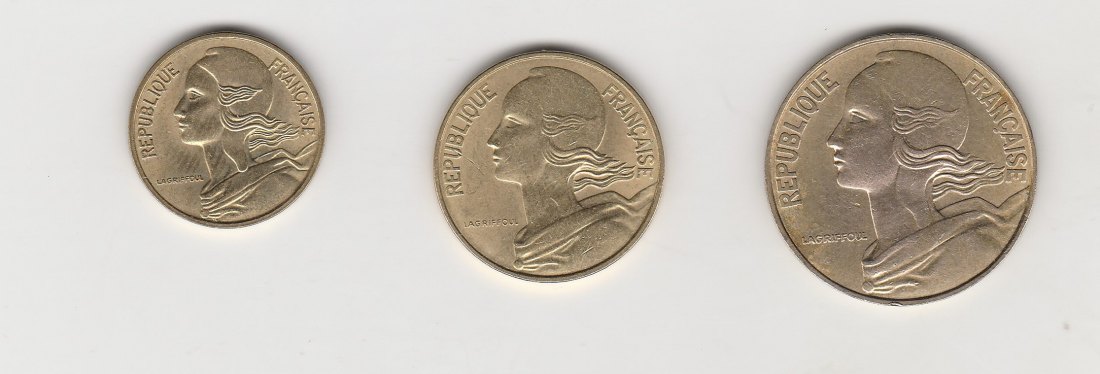  5,10 und 20  Centimes Frankreich 1982 (N050)   