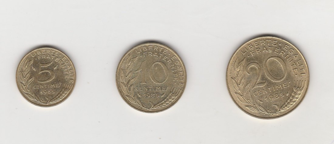  5,10 und 20  Centimes Frankreich 1985 (N051)   