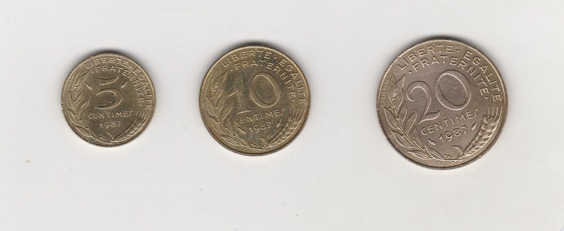  5,10 und 20  Centimes Frankreich 1987 (N052)   