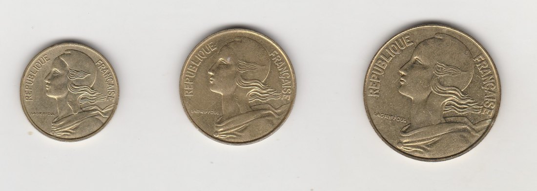  5,10 und 20  Centimes Frankreich 1988 (N053)   