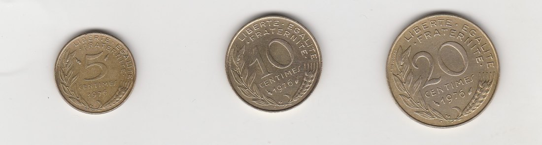  5,10 und 20  Centimes Frankreich 1976 (N054)   