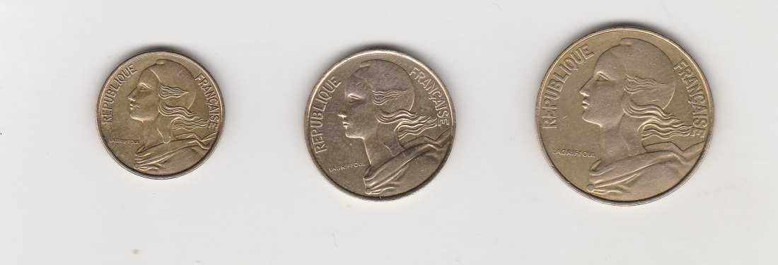  5,10 und 20  Centimes Frankreich 1976 (N054)   