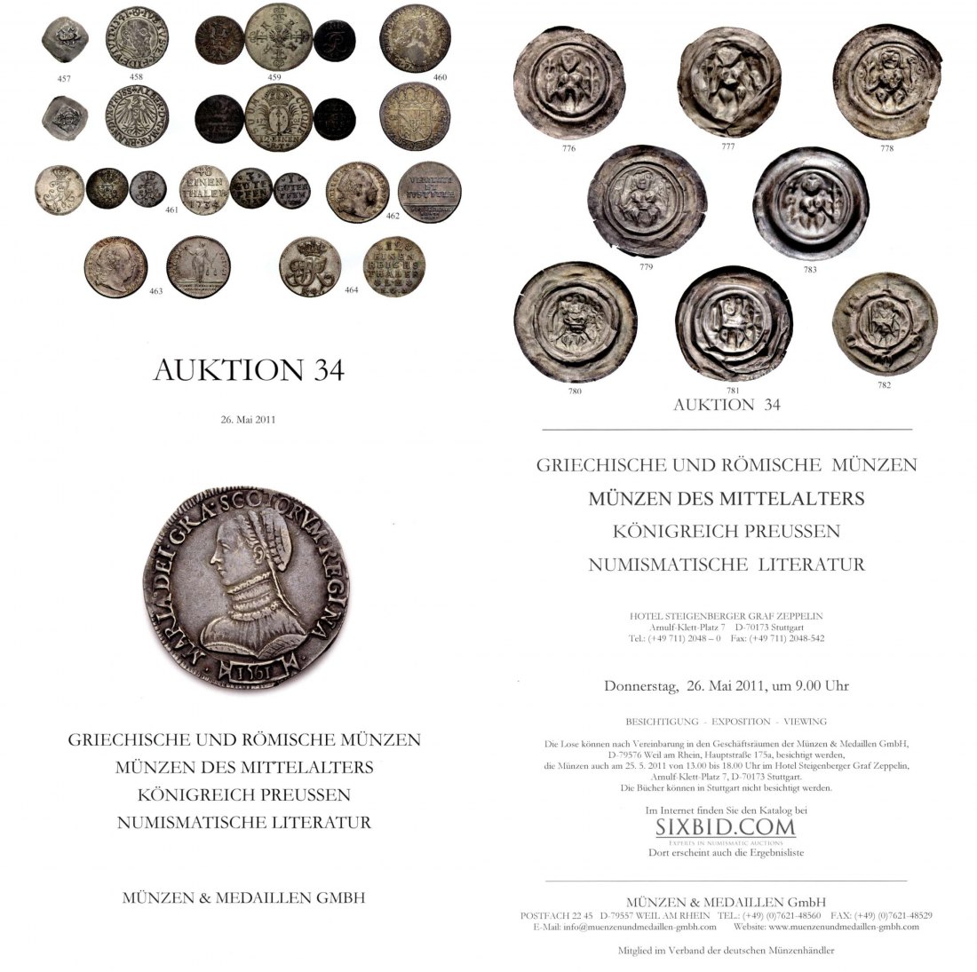  M & M GMBH Weil am Rhein 34 (2011) Große Serie Münzen des Mittelalters ,Sammlung Königreich Preussen   
