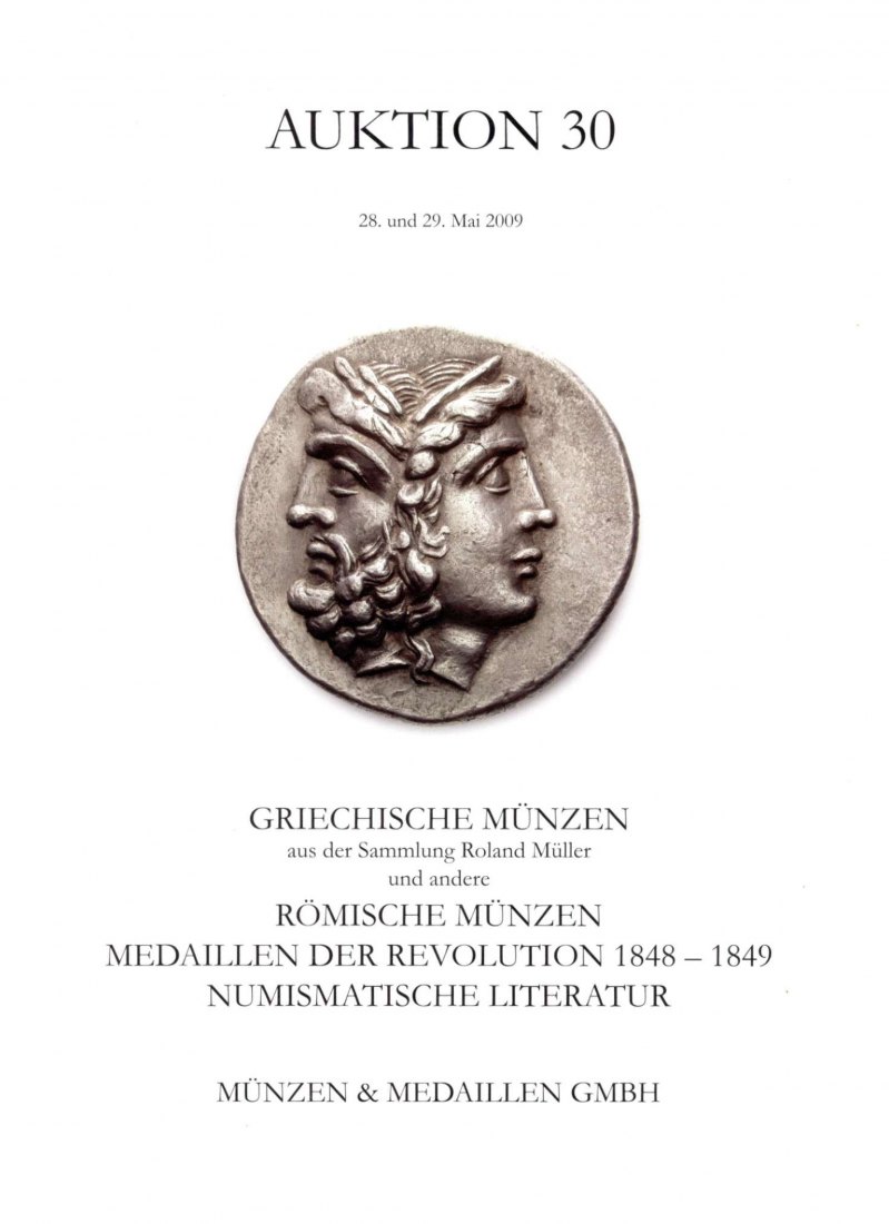  M & M GMBH Weil am Rhein 30 (2009) Sammlung MÜLLER Griechische Münzen ,Medaillen der Revolution 1848   