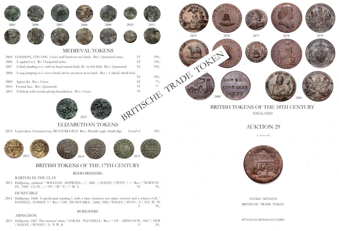  M & M GMBH Weil am Rhein 29 (2008) Antike Münzen ,Große Sammlung Britische Trade Token   