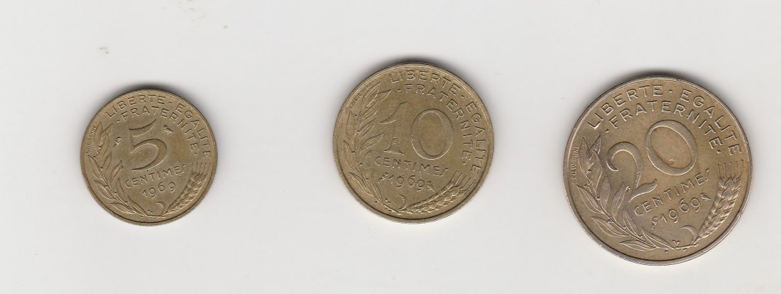  5,10 und 20  Centimes Frankreich 1969 (N055)   