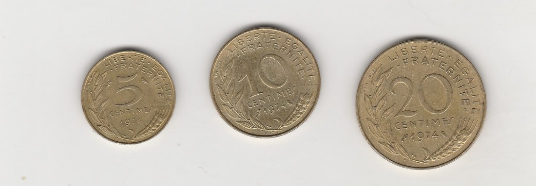  5,10 und 20  Centimes Frankreich 1974 (N057)   