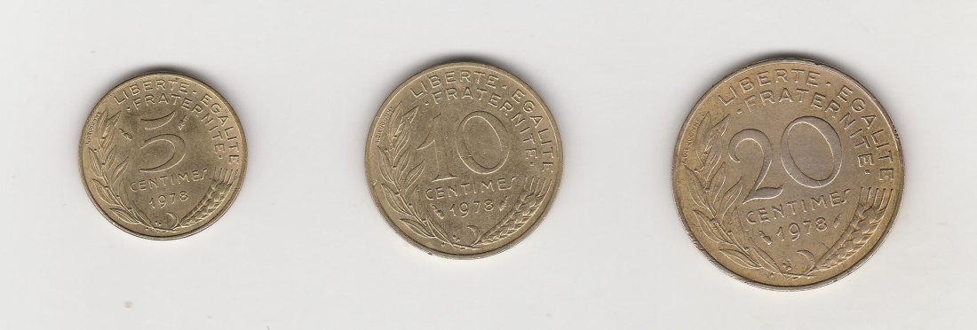  5,10 und 20  Centimes Frankreich 1978 (N058)   