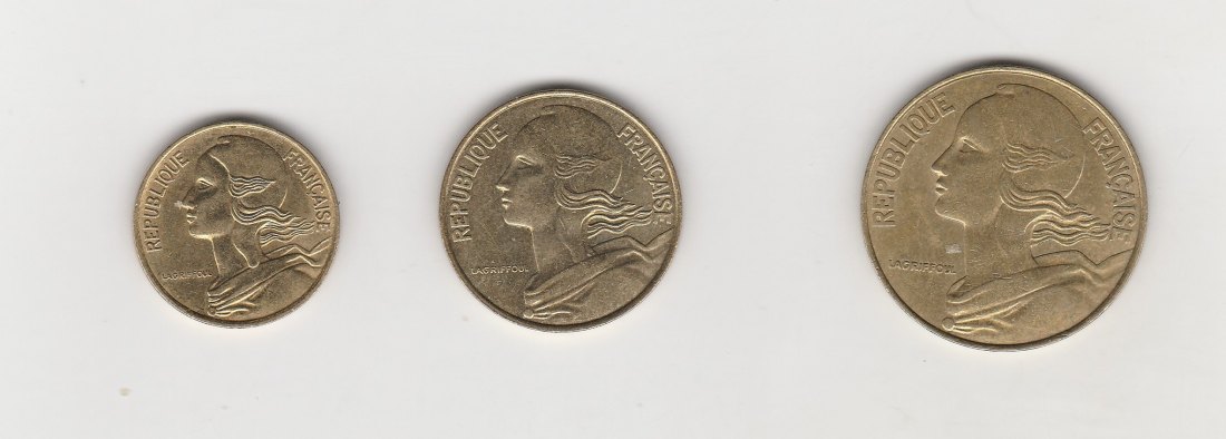  5,10 und 20  Centimes Frankreich 1992 (N059)   
