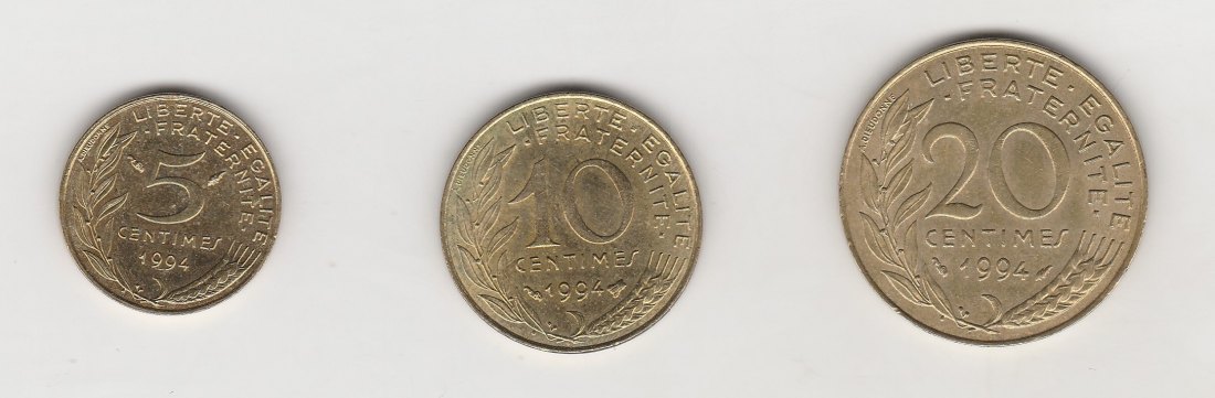  5,10 und 20  Centimes Frankreich 1994 (N061)   