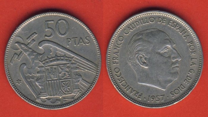  Spanien 50 Peseta 1957 (60)   