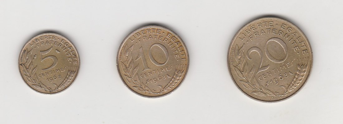  5,10 und 20  Centimes Frankreich 1968 (N062)   