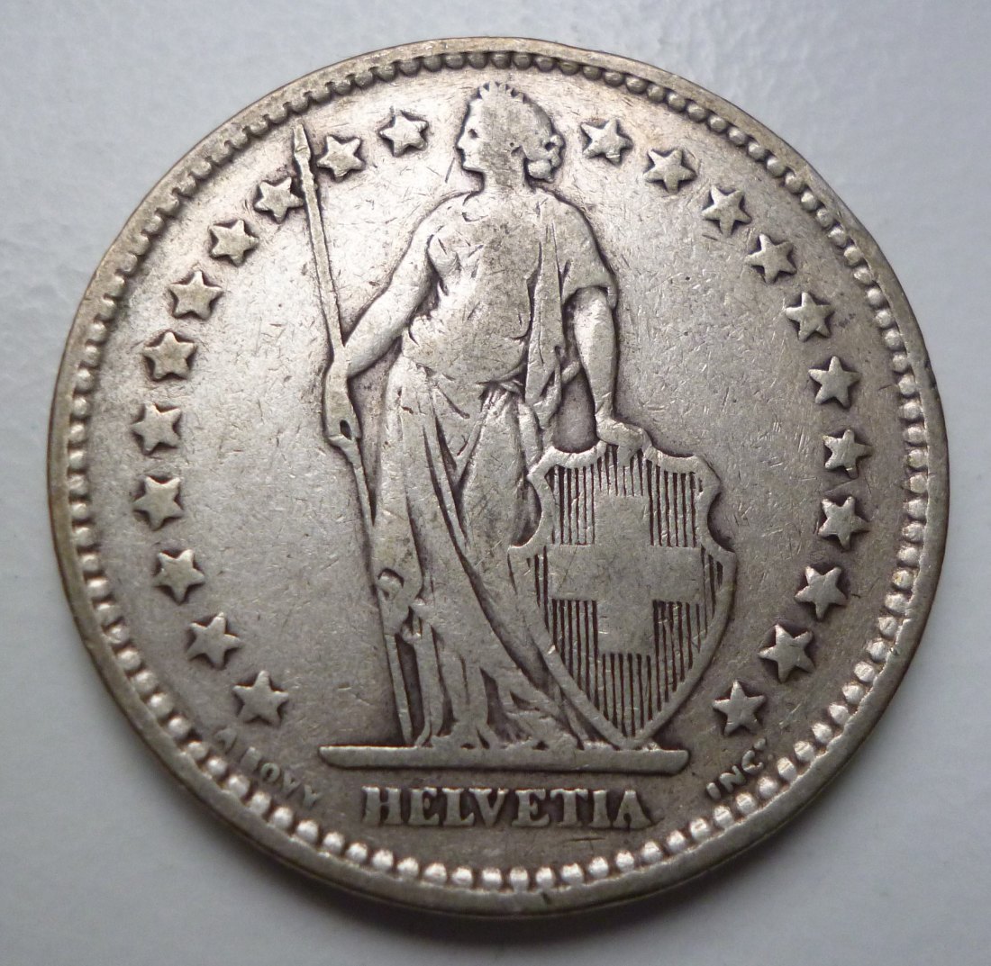  Schweiz 2 Franken 1916 B Stehende Landesgöttin   