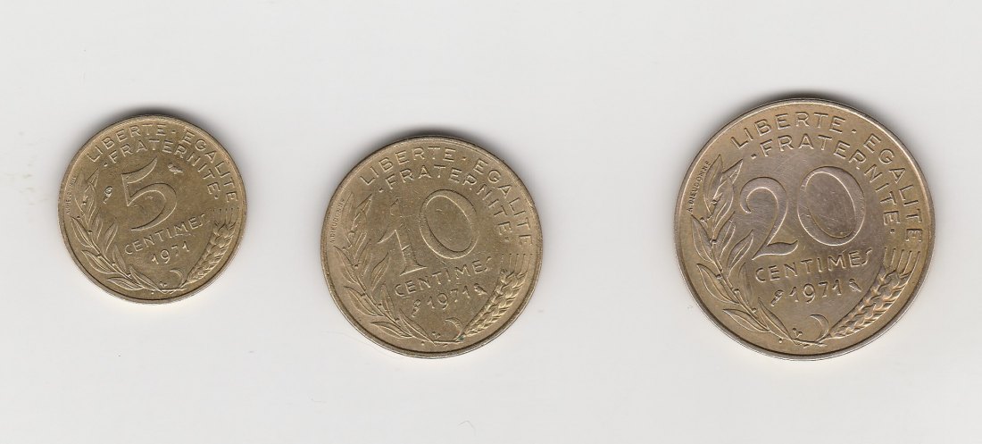  5,10 und 20  Centimes Frankreich 1971 (N068)   