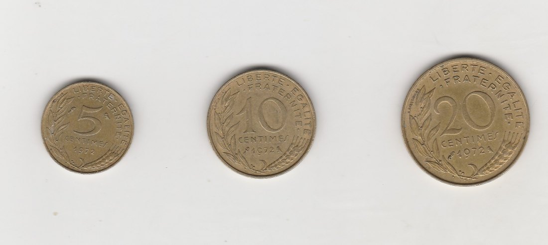  5,10 und 20  Centimes Frankreich 1972 (N070)   