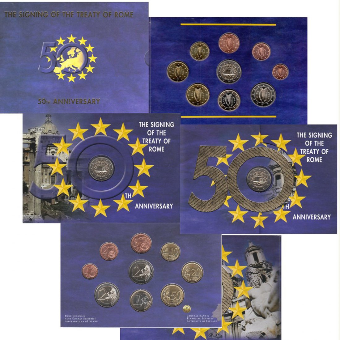 Euo-KMS Irland *Römische Verträge* 2007 9Münzen mit 2€-Sondermünze nur 20.000St!   