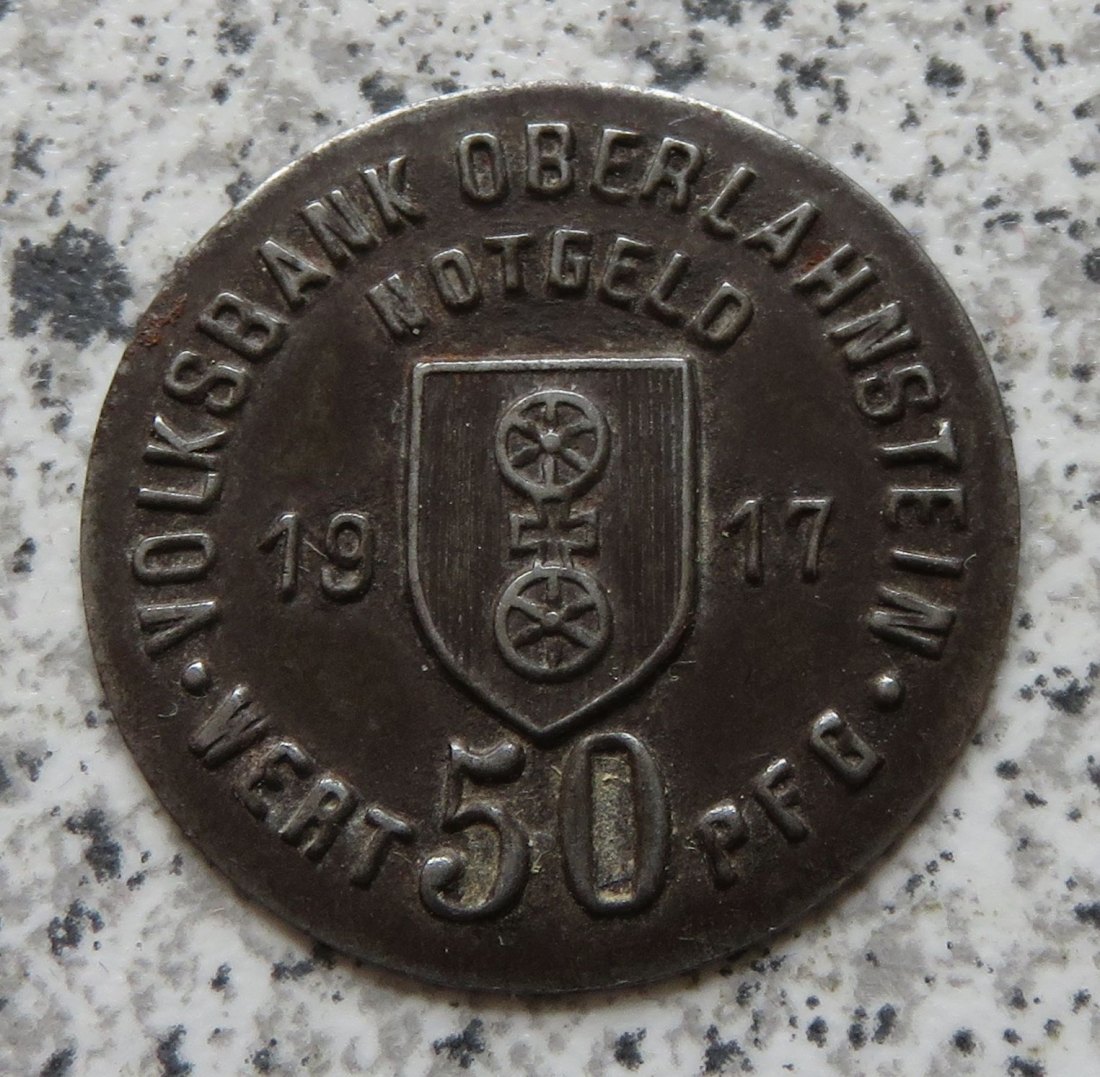  Volksbank Oberlahnstein 50 Pfennig 1917   