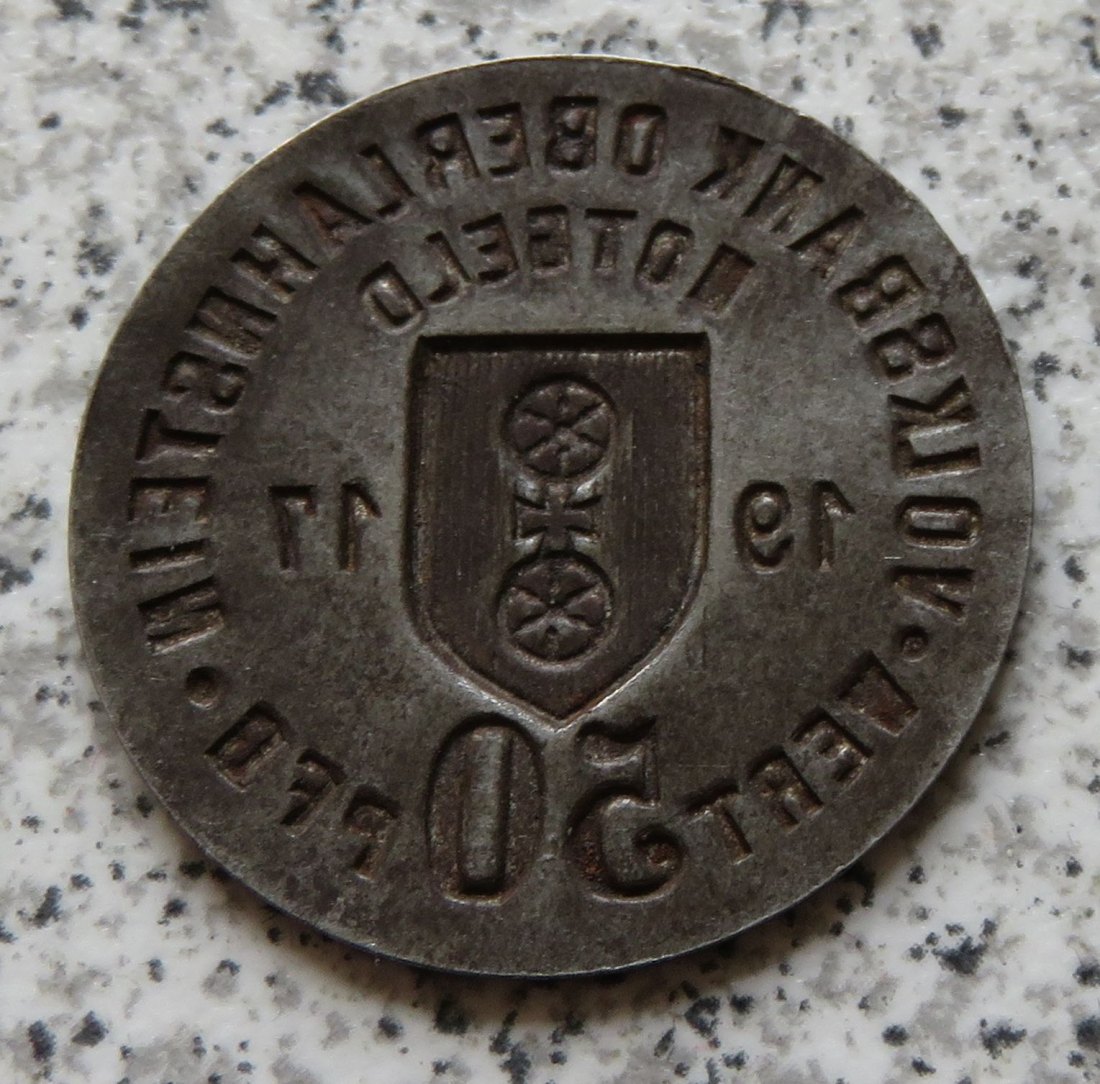  Volksbank Oberlahnstein 50 Pfennig 1917   