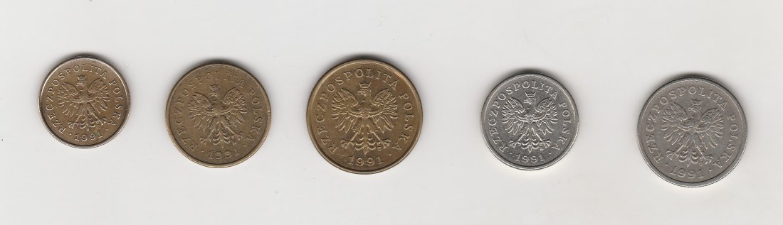  Polen 1,2,5,10 und 20 Croszy 1991 (N076)   
