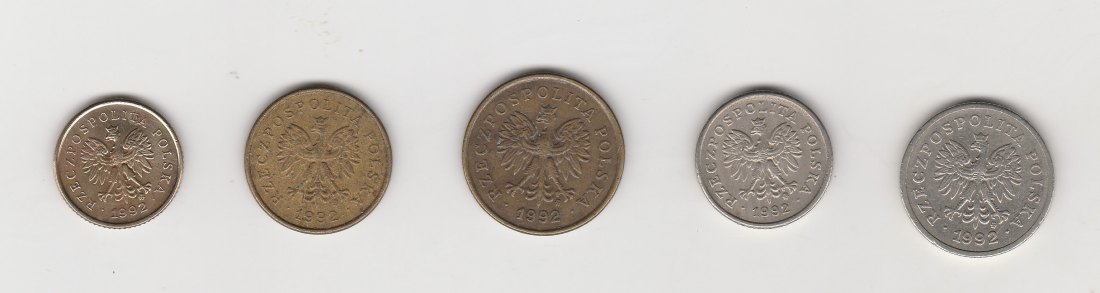  Polen 1,2,5,10 und 20 Croszy 1992 (N077)   