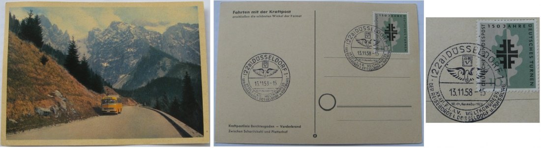  1958, Germany, First Day Postcard: World Congress of Travel Agencies+ Mi DE 292   