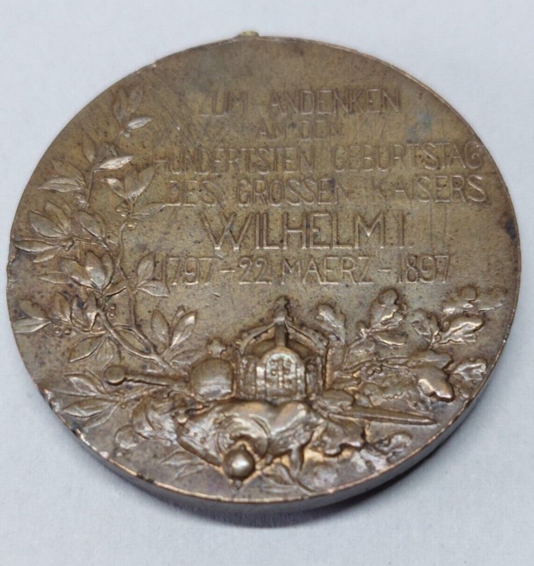  T:8.6 Bronzemedaille: Kaiser Wilhelm I. Erinnerungsmedaille 1897   