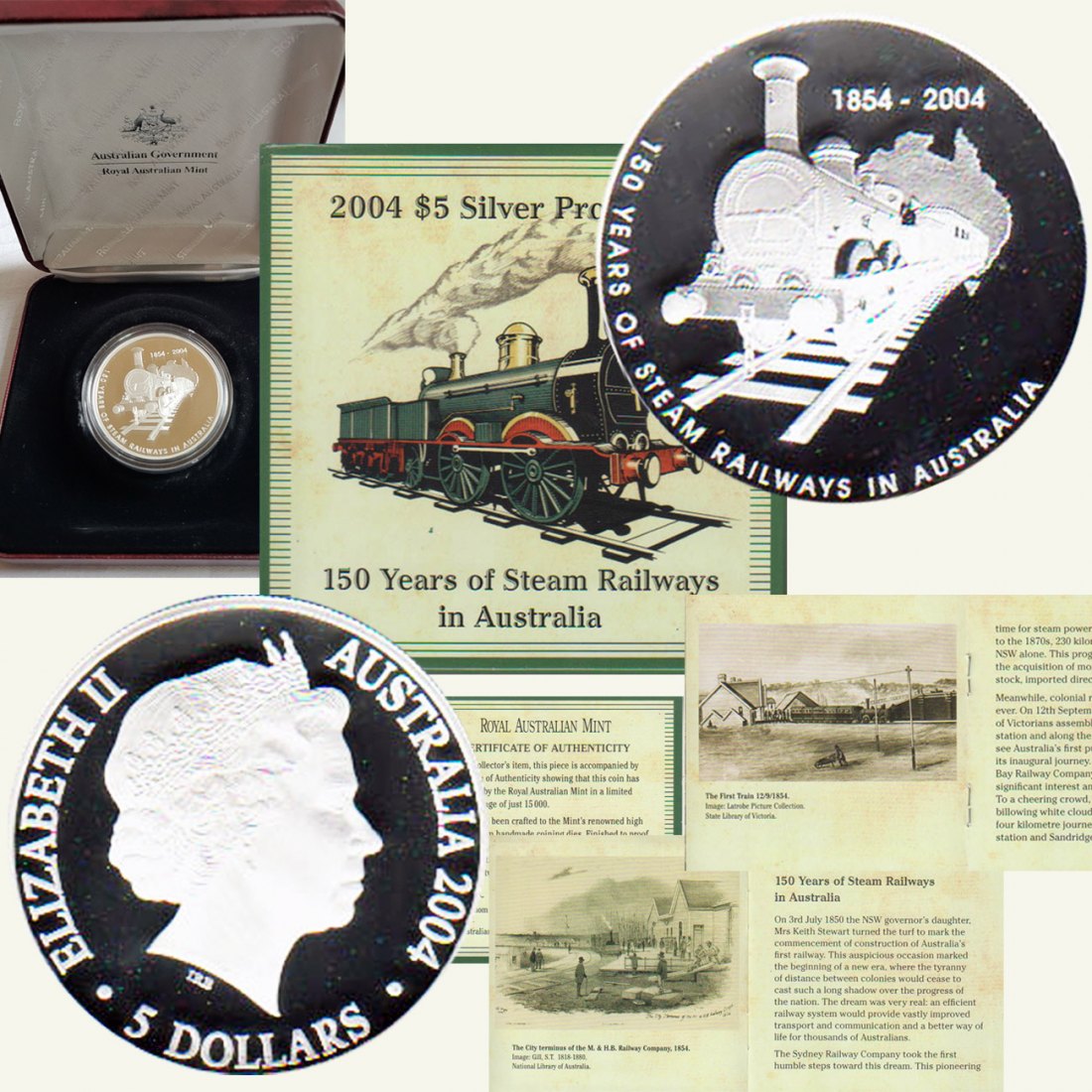  Australien 5$-Silberm *150 Jahre Eisenbahn in Australien* 2004 *PP* 1oz Silber nur 14.070St!   