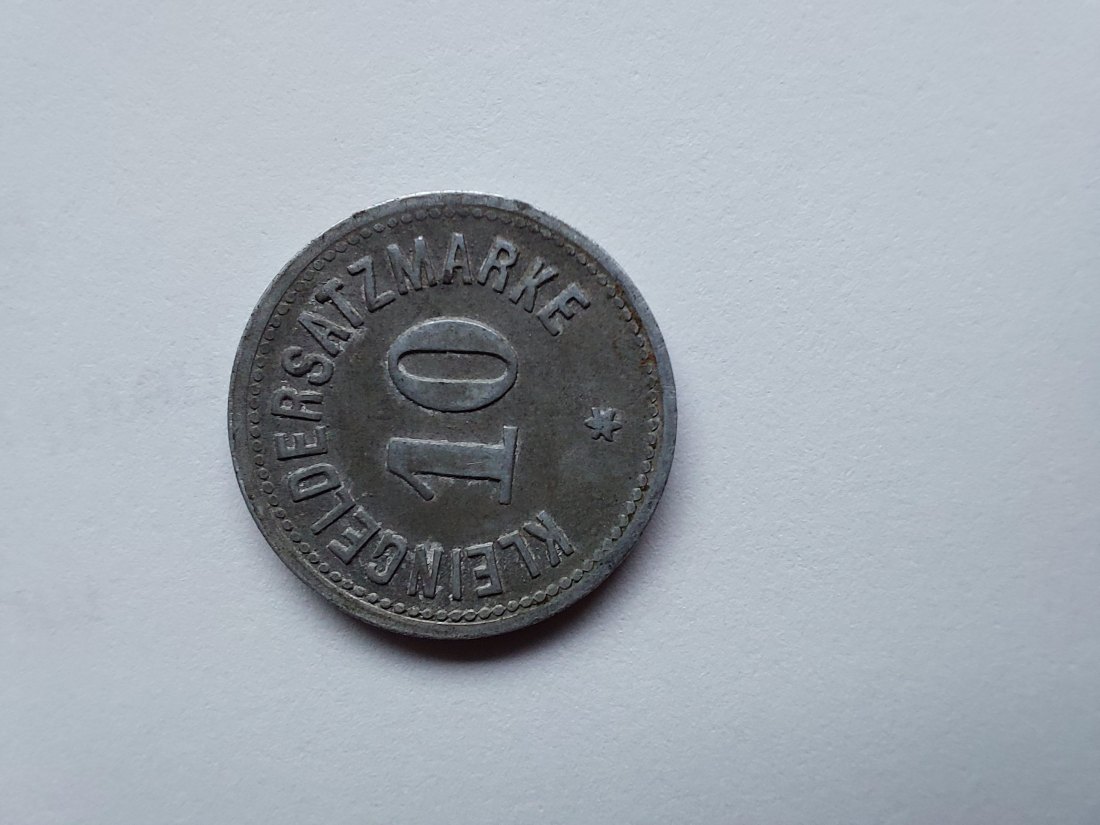  10 Pfennig Kleingeldersatzmark der Stadt Darmstadt   