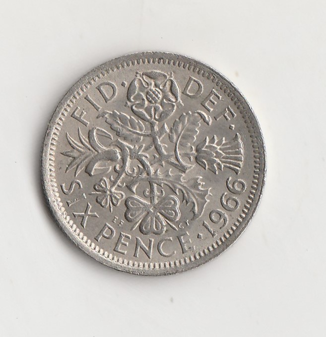  6 Pence Großbritannien 1966 (N101)   