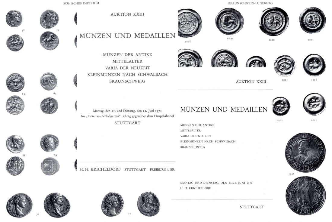  Kricheldorf (Stuttgart) 23 1971 Antike - Neuzeit Kleinmünzen nach Schwalbach , Sammlung Braunschweig   