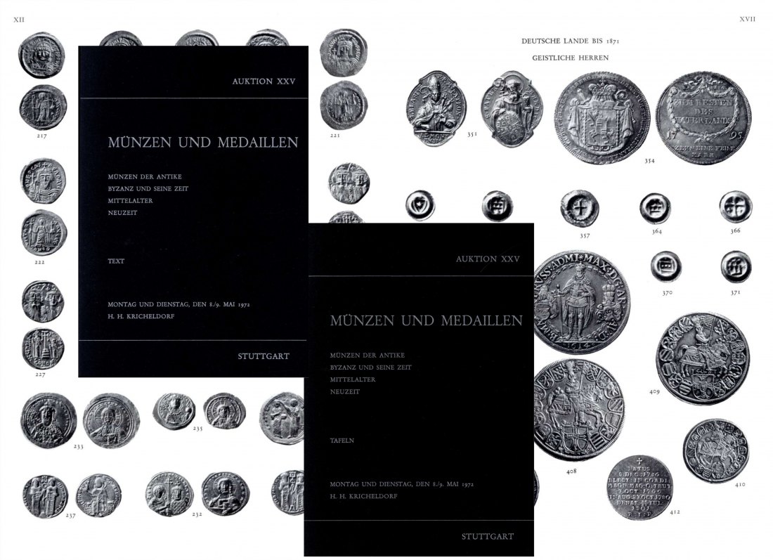 Kricheldorf (Stuttgart) 25 1972 Münzen der Antike sowie Mittelalter und Neuzeit / Text & Tafel Band   
