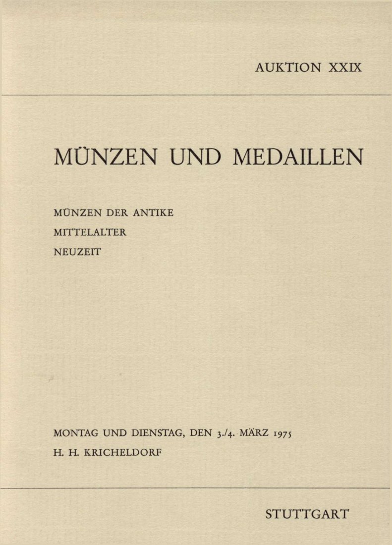  Kricheldorf (Stuttgart) 29 1975 Antike - Mittelalter - Neuzeit mit vielen Seltenheiten   