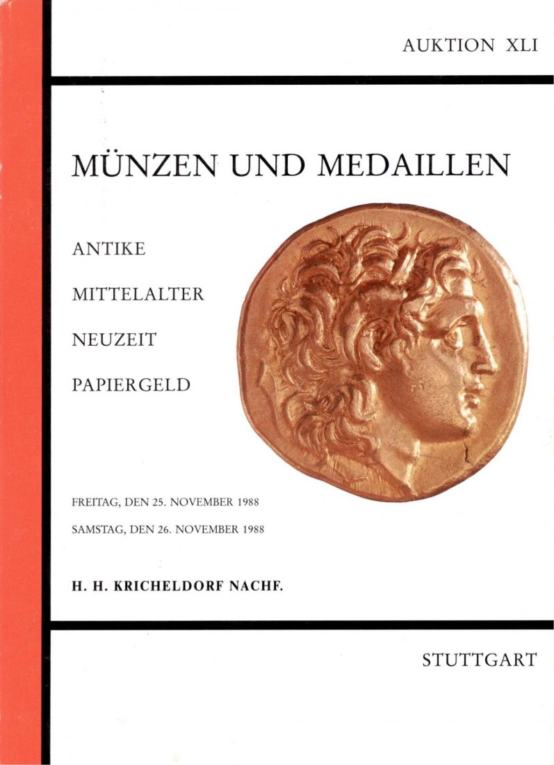  Kricheldorf (Freiburg) 41 1988 Münzen der Antike ,Mittelalter & Neuzeit sowie Papiergeld   