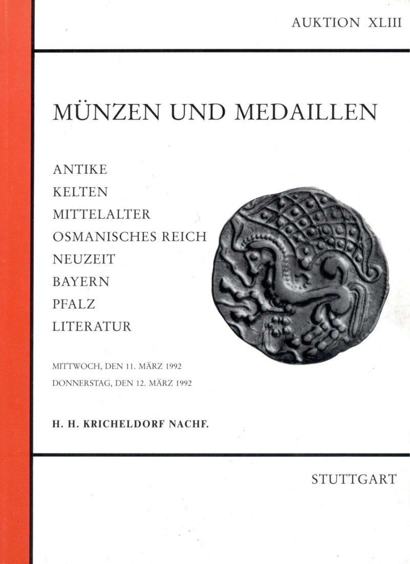  Kricheldorf (Freiburg) 43 1992 Antike - Neuzeit ua. Sammlungen Osmanisches Reich, Bayern und Pfalz   