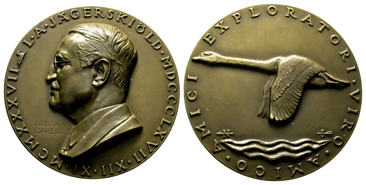  Medaille 1937; Schweden; Bronze; Gösta Carell; 157,13 g, Ø 65,1 mm   